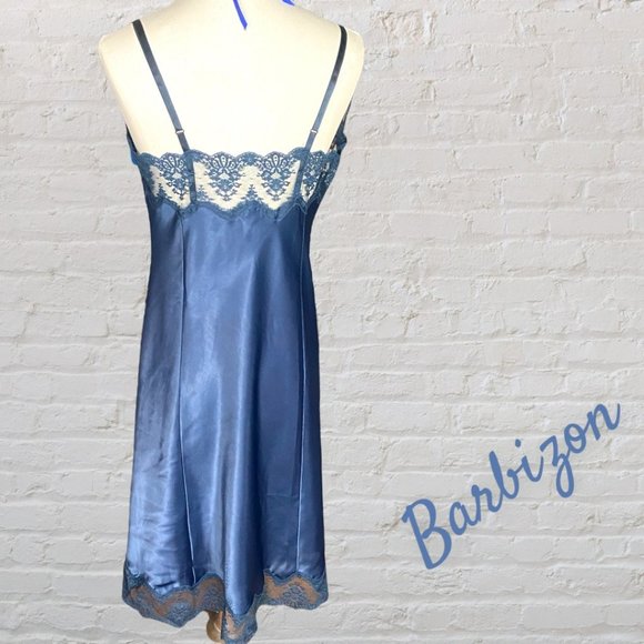 VINTAGE BARBIZON DARK BLUE DRESS SLIP (SZ 38) (EUC) - Picture 6 of 8